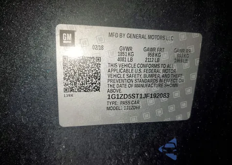 2018 Chevrolet Malibu Lt z USA, uszkodzony, nr VIN 1G1ZD5ST1JF192083